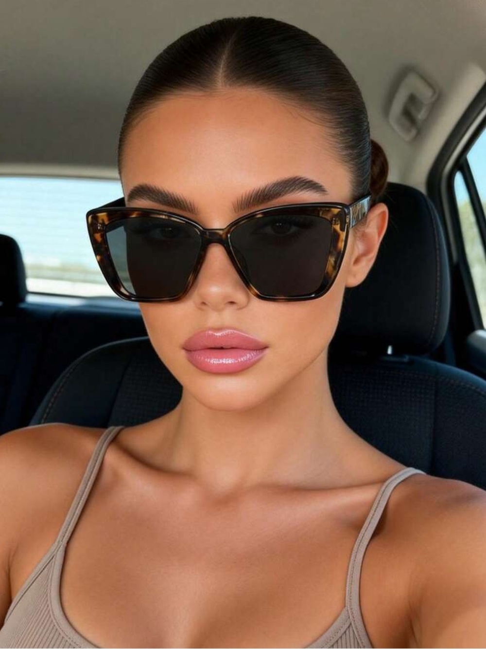 1pc Women's Cat Eye Fashion Glasses, Suitable For Daily Wear And Photo Shoots,